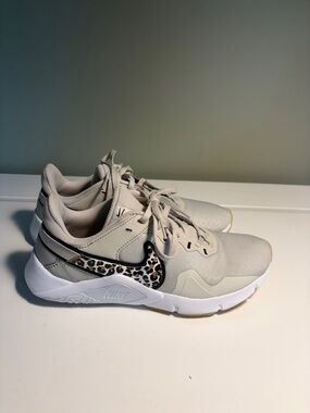 Nike Women's Legend Essential 2 Sneakers with Leopard Swoosh